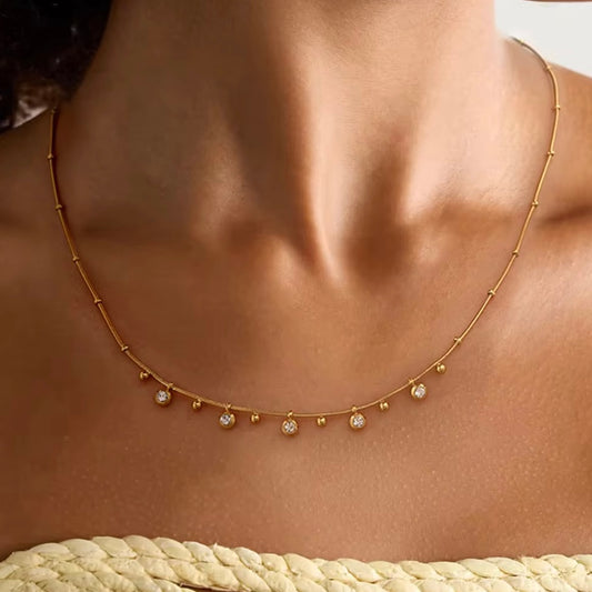 Dainty moon night necklace