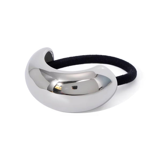 SILVER BOLD CHUNKY HAIRTIE