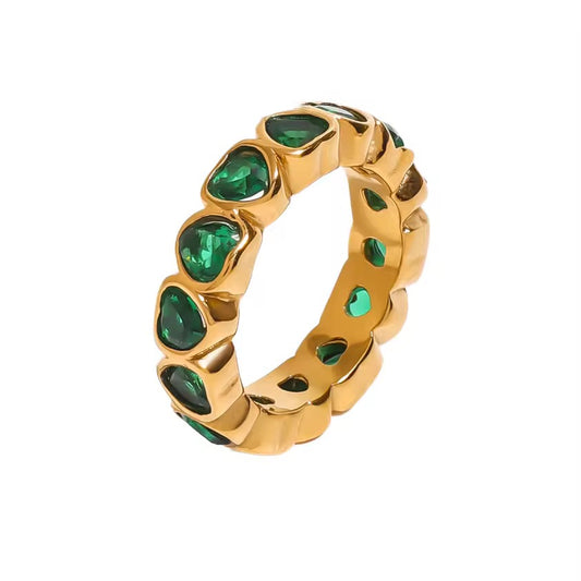 Emerald heart ring