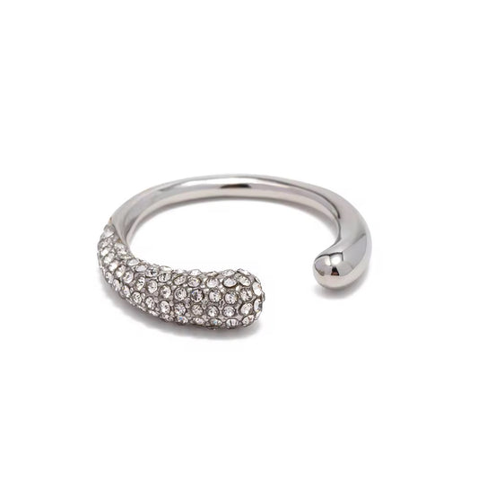 Cluster diamond silver ring