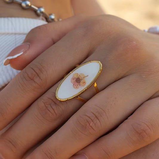 Eternal plum flower ring