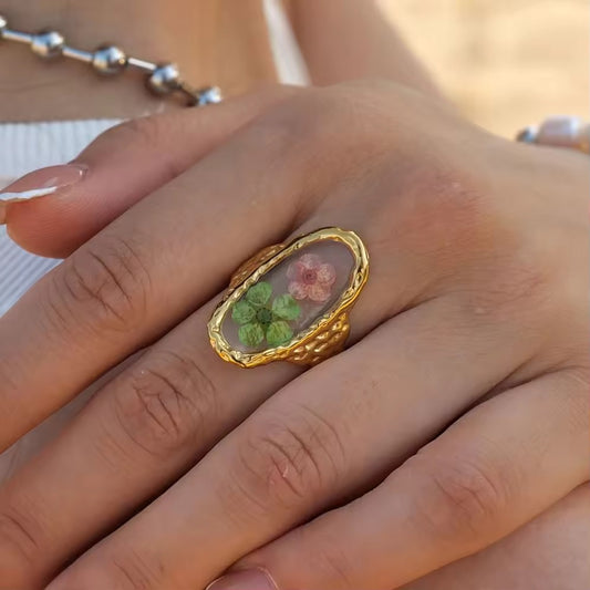 Serene dual plum ring