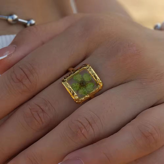 Ethereal green plum ring