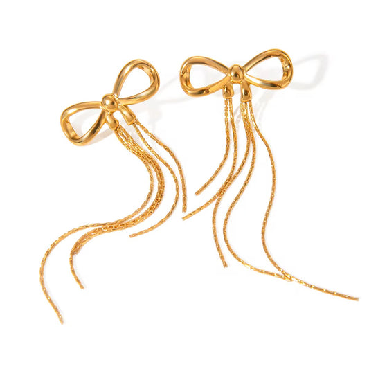 Diva bow dangler earrings