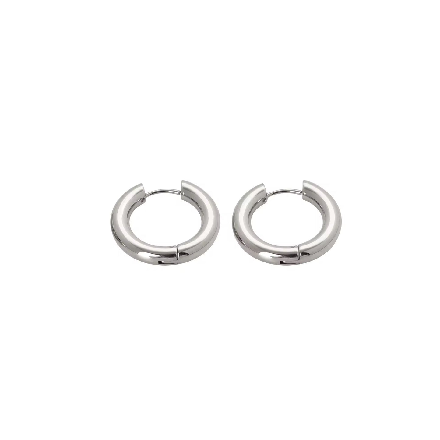 Minimal silver hoops