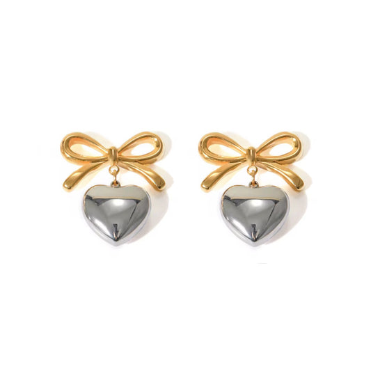 Bow love earrings