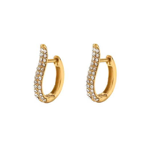 Minimal zirconia huggie earrings