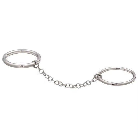 Silver chain double ring