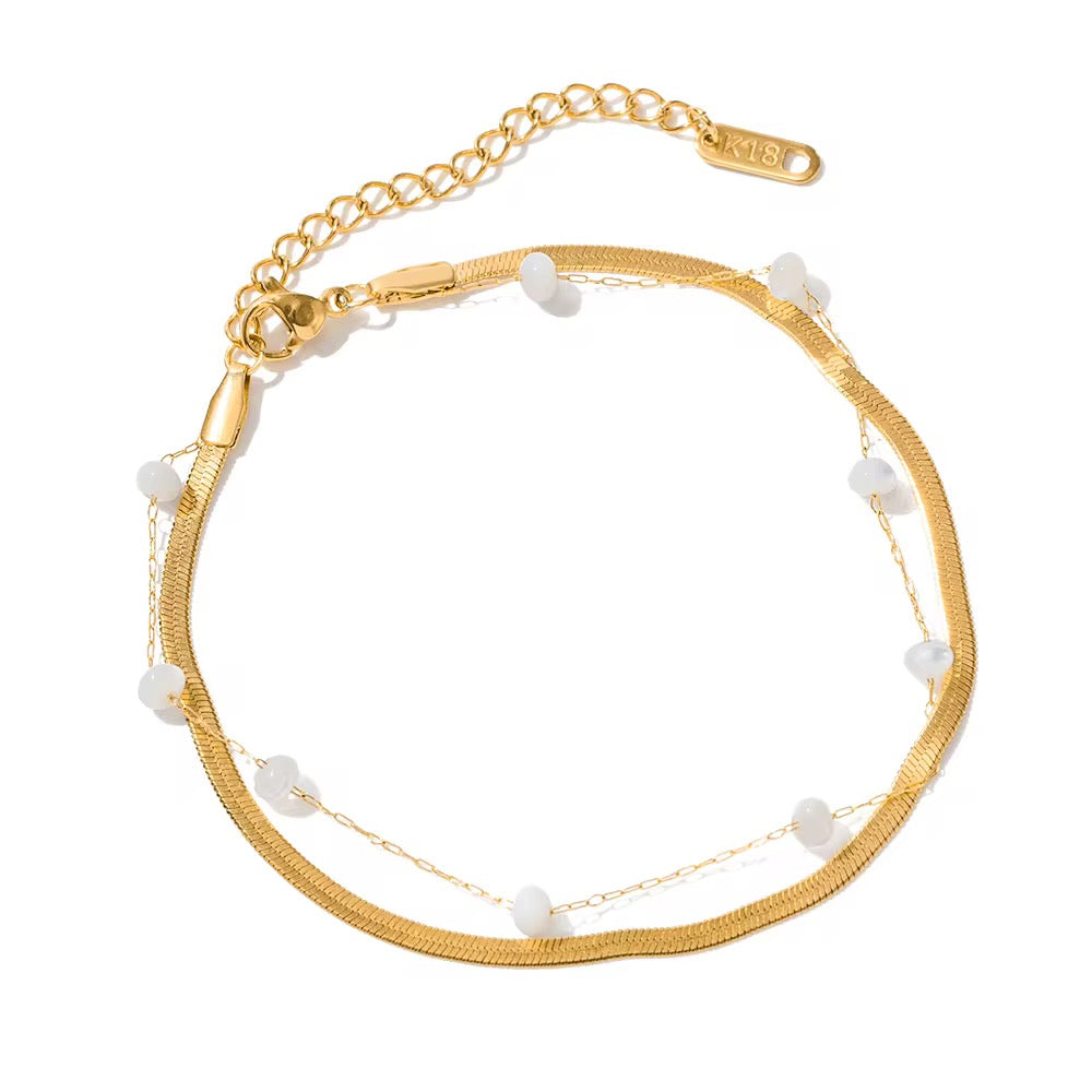Vintage pearl anklet
