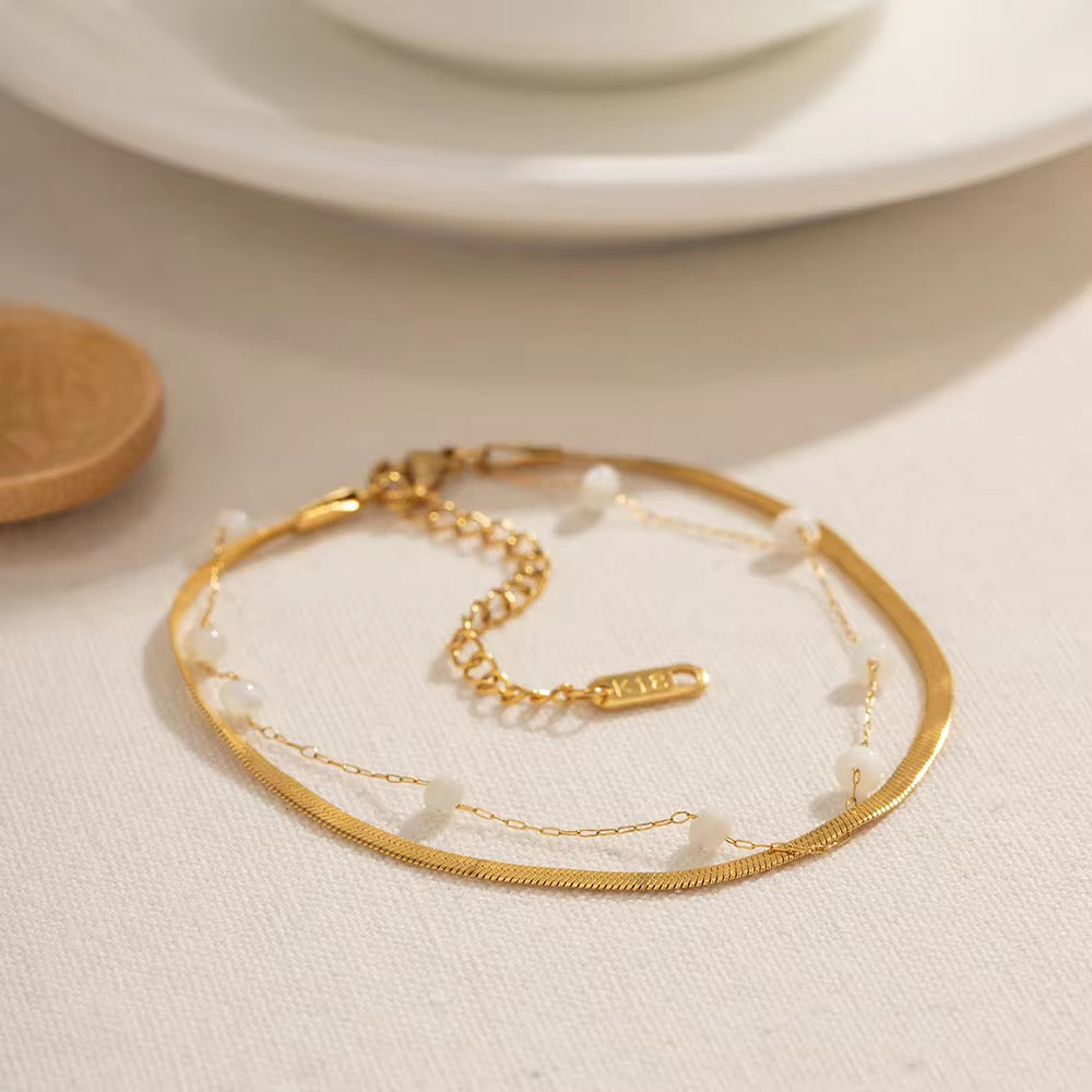 Vintage pearl anklet