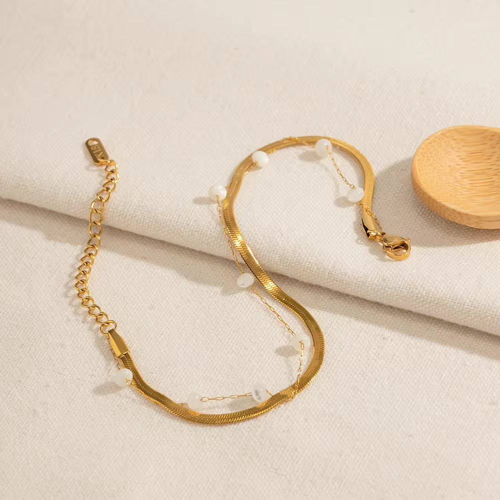 Vintage pearl anklet