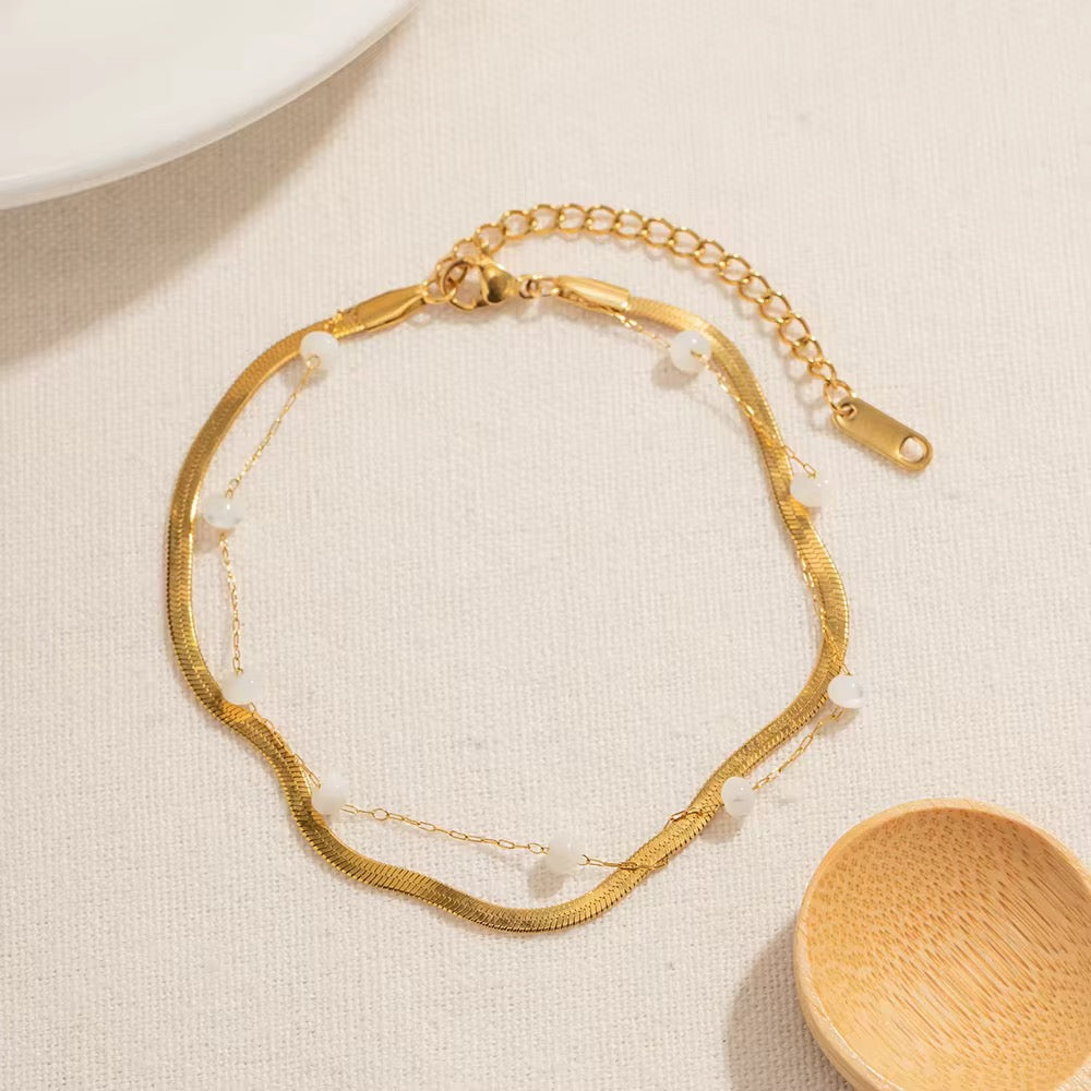 Vintage pearl anklet