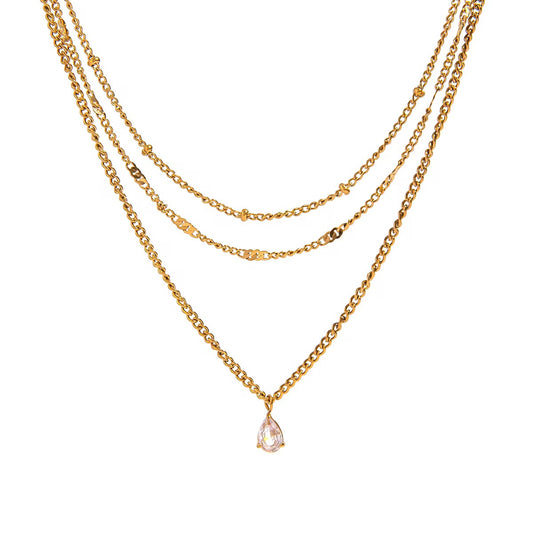 Three layer diamond necklace