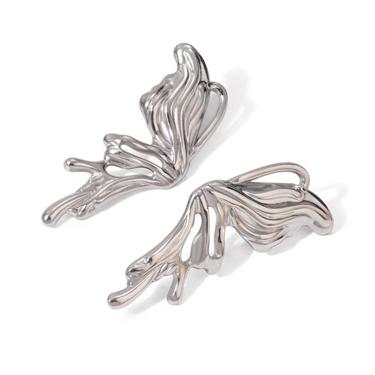 Silver butterfly earrings