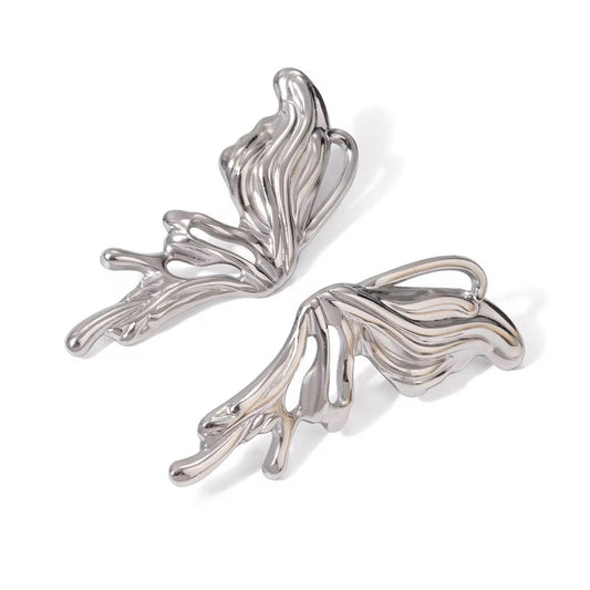 Silver butterfly earrings