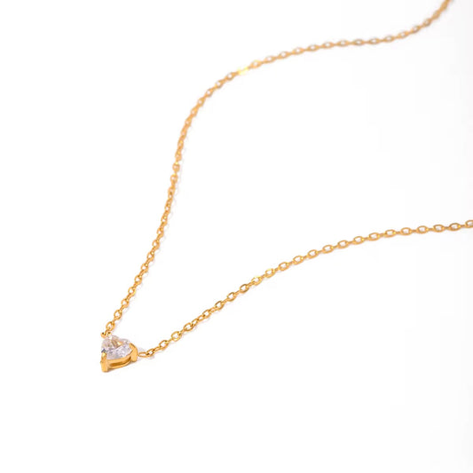 Minimal diamond heart necklace