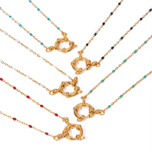 Beaded charm chain necklace