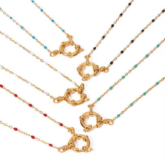 Beaded charm chain necklace