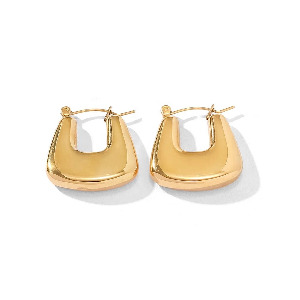 MINIMALIST U SHAPE HOOP EARRINGS